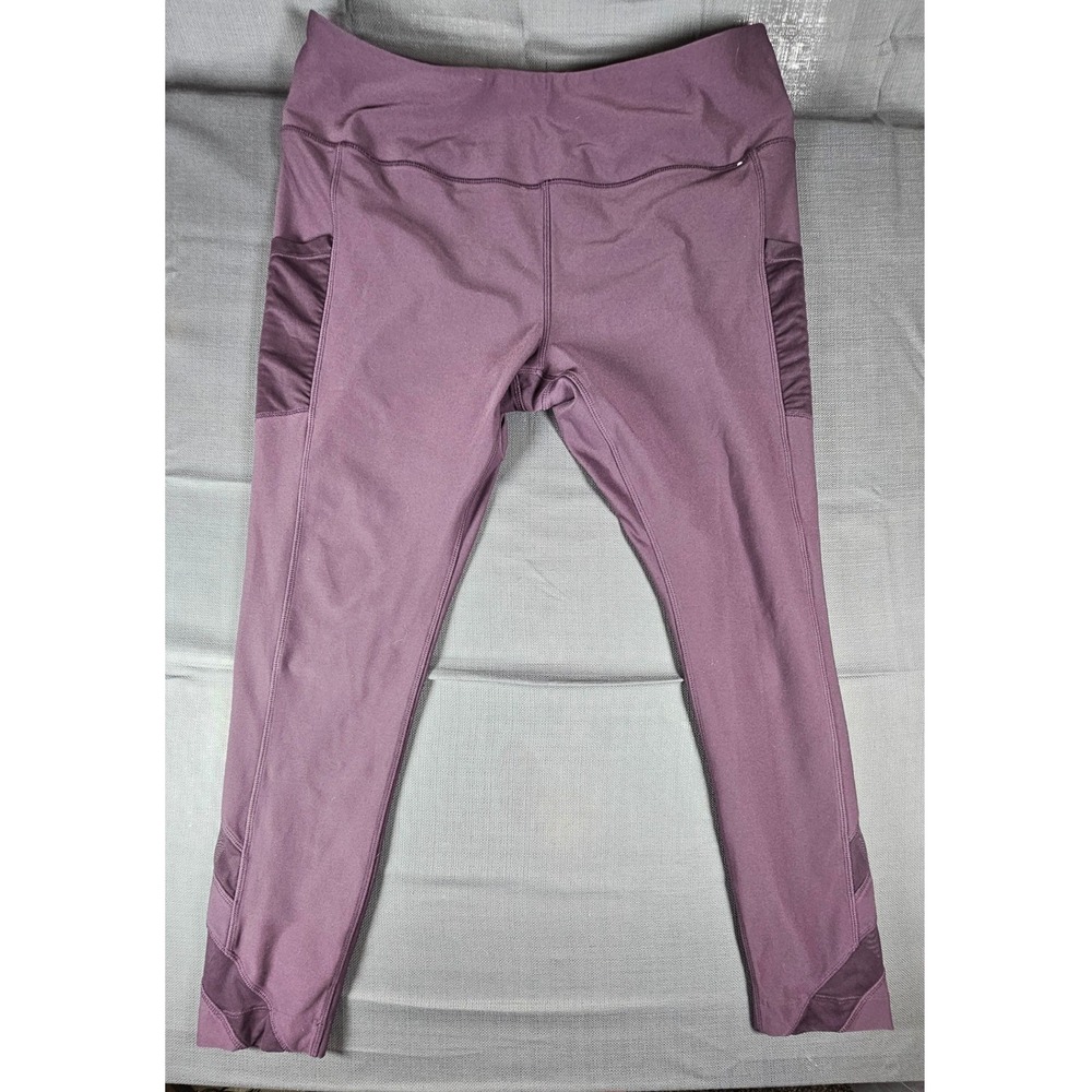Mondetta Womens XXL Purple Mesh Pocket High Waist Activewear Leggings CA14442